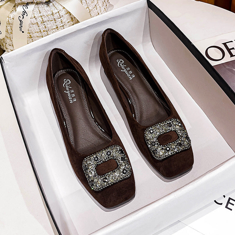 Damen elegante Ballerinas mit funkelndem Schmuck EB