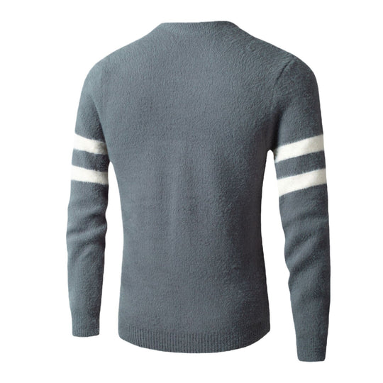 Herren Sportlicher Wollpullover mit strukturiertem Logo EB