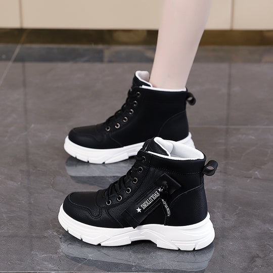 Damen hochformatige Sneakers mit stabiler Gummisohle und atmungsaktiver Innenpolsterung EB