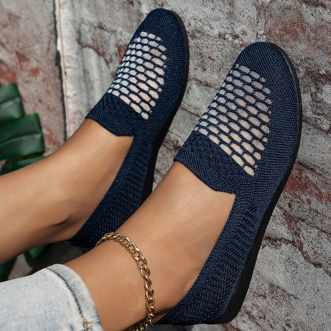 Damen komfortable Slipper mit innovativem Strickdesign EB