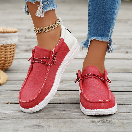 Damen Slip-On Sneakers mit modischem Schnürdesign EB