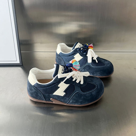 Damen Sportliche Freizeitsneakers mit farbigen Akzenten und atmungsaktiven Einsätzen EB
