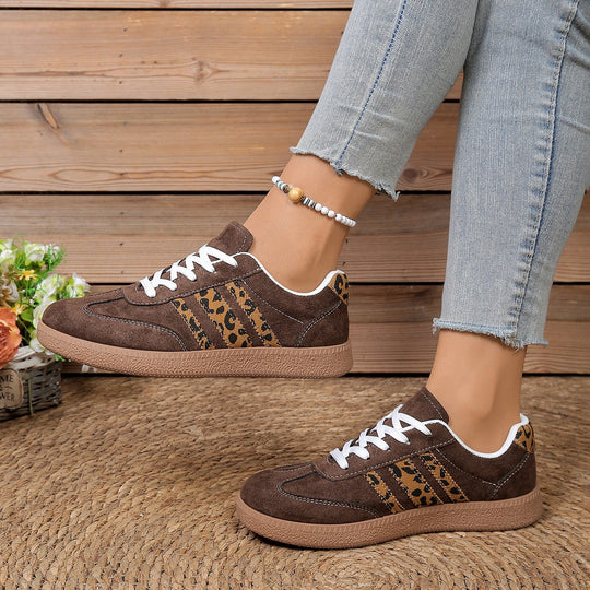 Damen Sneakers im modischen Leo-Design mit weicher Sohle EB