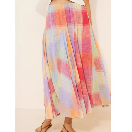 Damen Midirock mit farbenfrohem geometrischem Muster EB