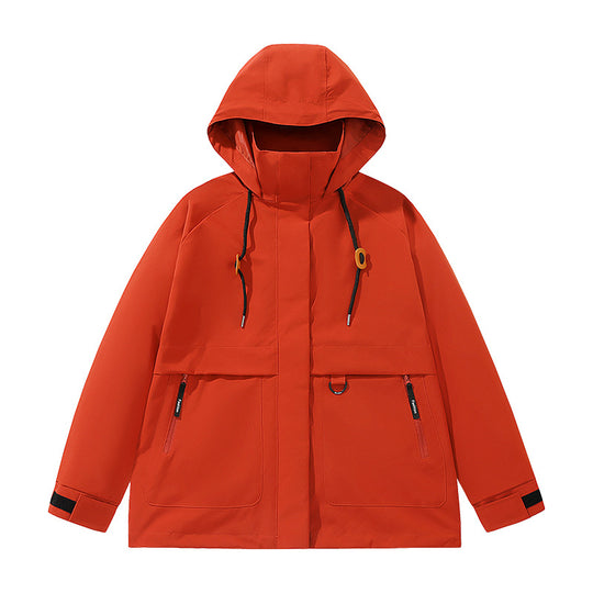 Herren funktionale Freizeitjacke mit verstellbarem Kapuzenkragen und großen Taschen EB