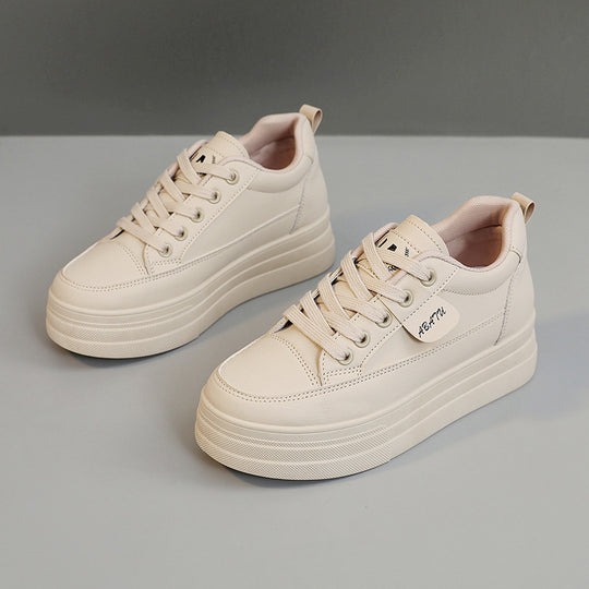 Damen modische Plateau Sneakers mit atmungsaktivem Obermaterial und sportlicher Sohle EB