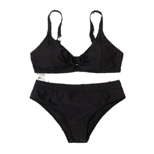 Damen Hochgeschnittener Bikini mit dekorativem Ring EB
