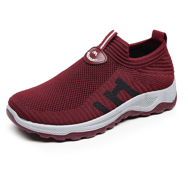 Damen Sportliche Slip-On Sneakers mit atmungsaktiver Oberflächenstruktur EB