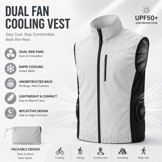 Unisex nan ergonomische Kühlweste mit integrierten Ventilatoren und Akkuanschluss EB