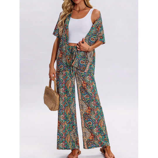 Damen Kurzarm-Overall mit Rüschendetails und Bindegürtel EB