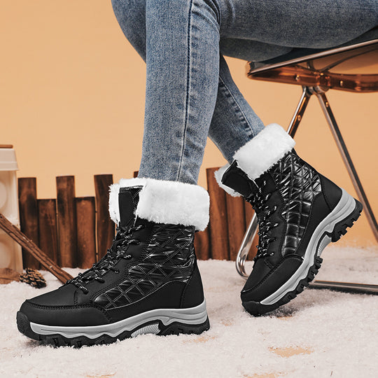 Damen Gefütterte Winterstiefel mit rutschfester Sohle und isolierendem Kunstfell EB