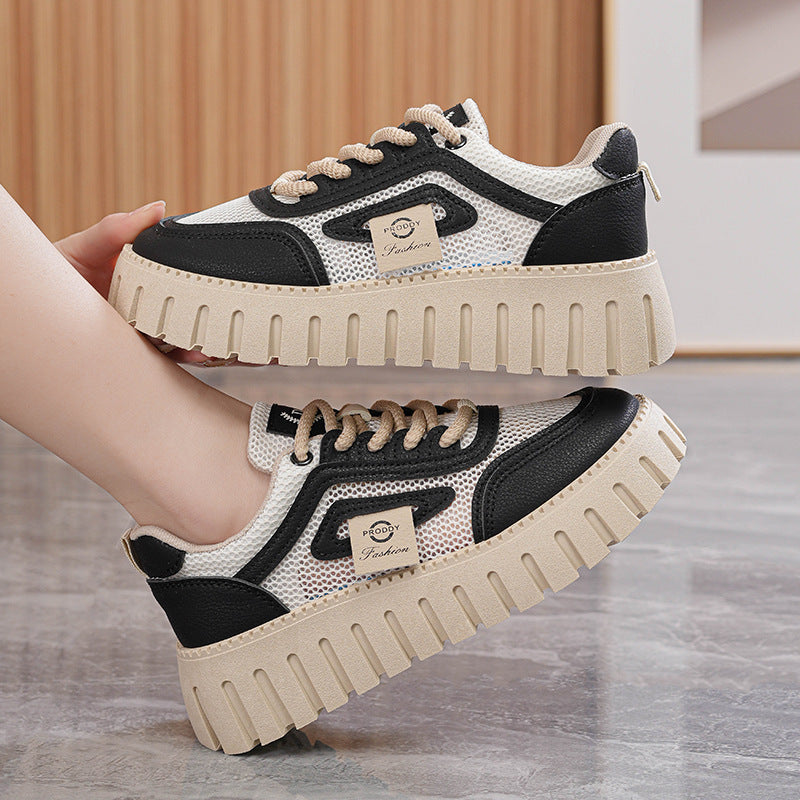 Damen Chunky Sneakers mit atmungsaktiver Mesh-Oberfläche und stabiler Gummisohle EB