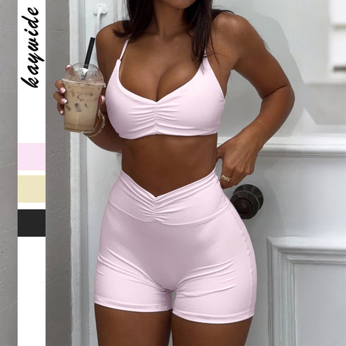 Damen Sport-Bikini-Set mit hoch geschnittenem Höschen und raffinierten Rüschendetails EB