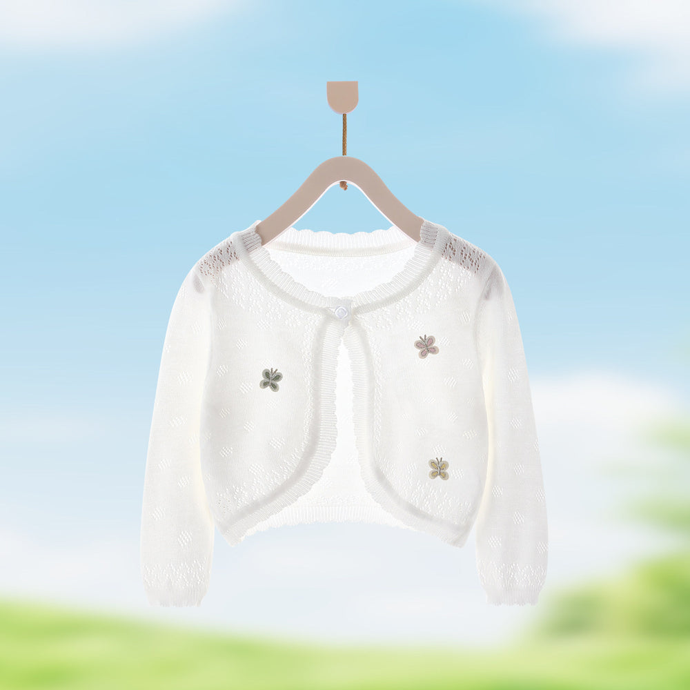 Mädchen's nan zarte Spitzenstrick kurzer Bolero-Cardigan EB