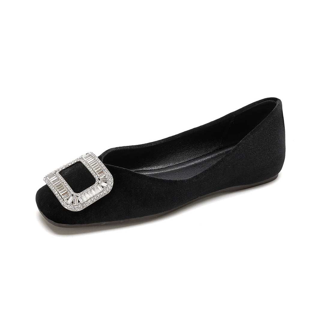 Damen elegante Ballerinas mit luxuriöser Schnallenapplikation EB