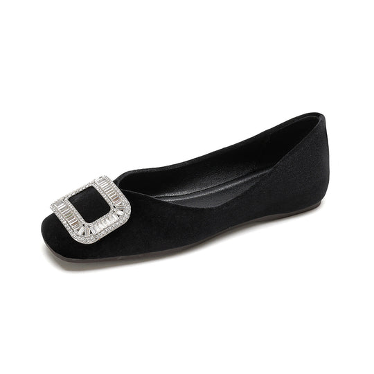 Damen elegante Ballerinas mit luxuriöser Schnallenapplikation EB
