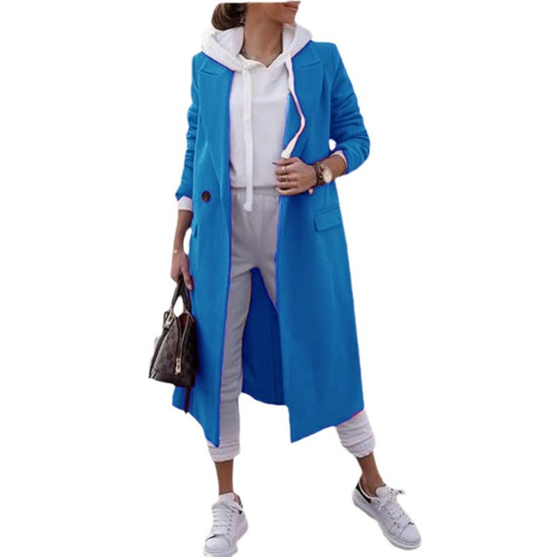 Damen eleganter trenchcoat mit Kapuze EB