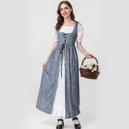 Damen Trachtenkleid mit romantischen Rüschendetails und bezaubernder Schnürung EB