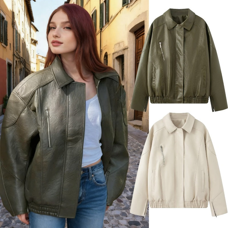 Damen Winterjacke aus hochwertigem Kunstleder EB