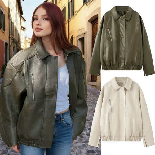Damen Winterjacke aus hochwertigem Kunstleder EB