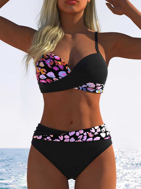 Damen Bikini mit gepolstertem Oberteil und hohem Taillenschnitt EB