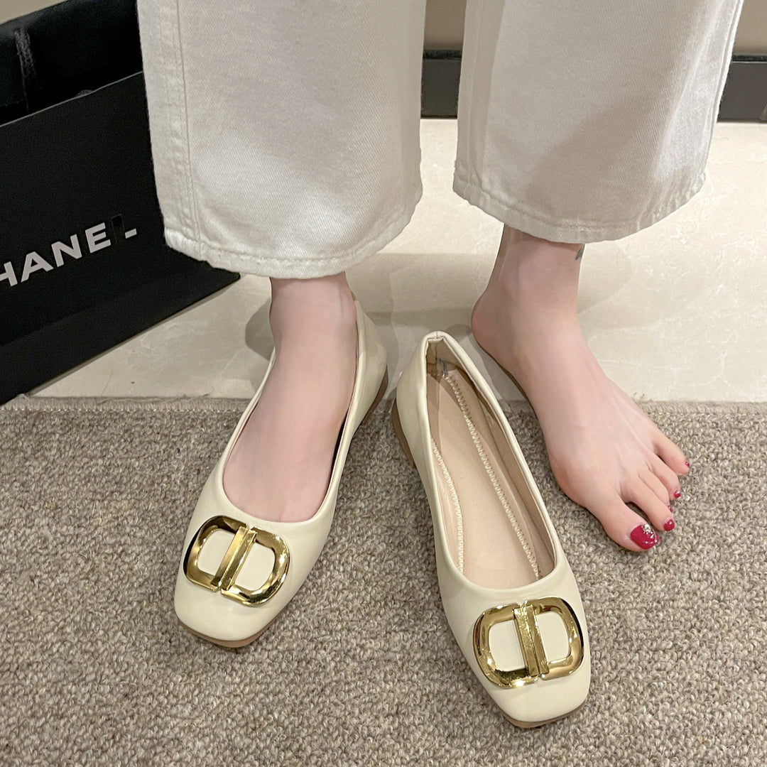 Damen Komfortable Ballerinas mit eleganter Schnallenverzierung EB