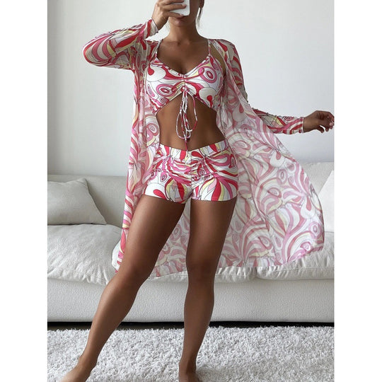 Damen Bikiniset mit lässigem Strandcover EB