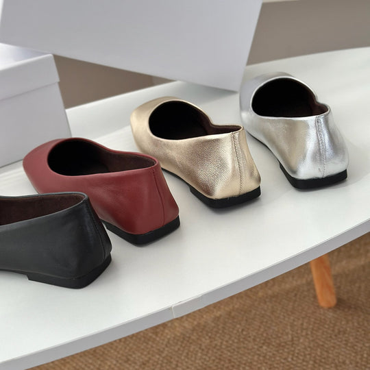 Damen Ballerinas mit elegantem Quadrat-Fußbett EB