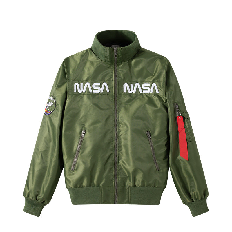 Men's  NASA embroidered chest-panel technical flight jacket EB