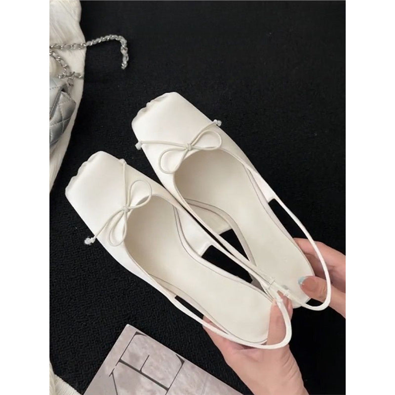 Damen Slingback Ballerinas mit Punkten und Schleifenverzierung EB