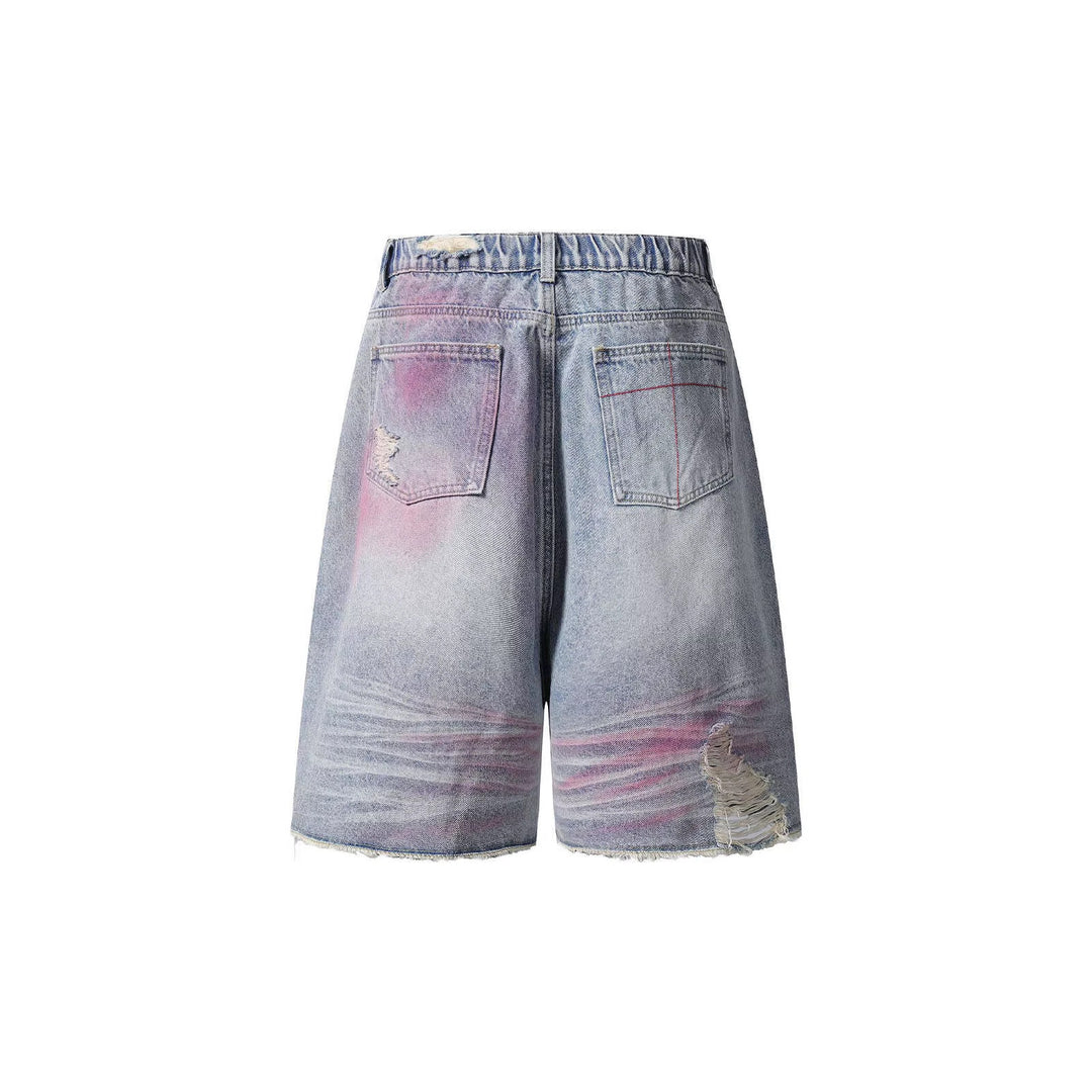 Damen Trendige Denim-Shorts mit einzigartigen Graffiti- und Destroyed-Details EB