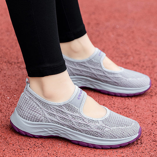 Damen Leichte und bequeme Sportpumps mit elastischem Obermaterial EB