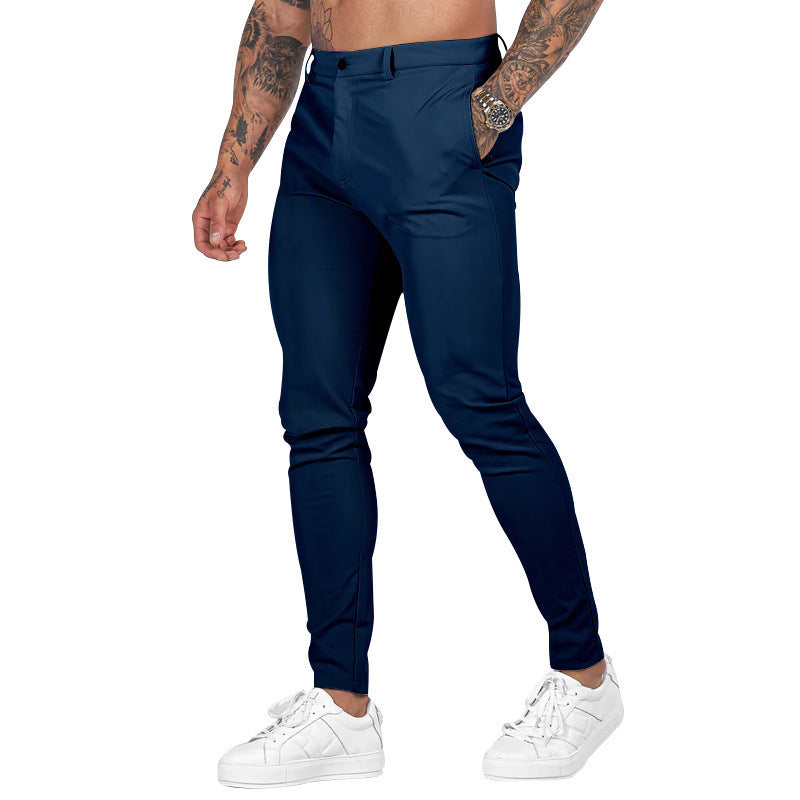 Herren Slim Fit Trousers aus elastischem Material mit seitlichen Taschen EB