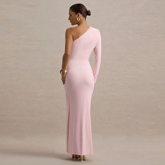 Damen Elegantes asymmetrisches Maxikleid mit Wickeldetail EB