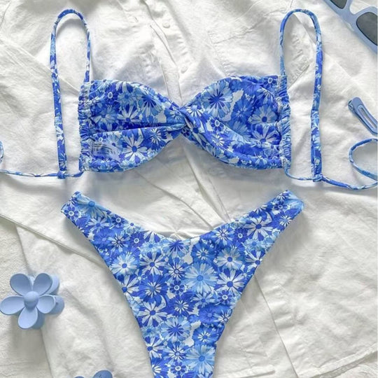 Damen Triangel-Bikini mit floralem Design EB