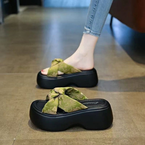 Damen Plateau-Sandalen mit trendiger Zehenpartie und eleganter Schleife EB