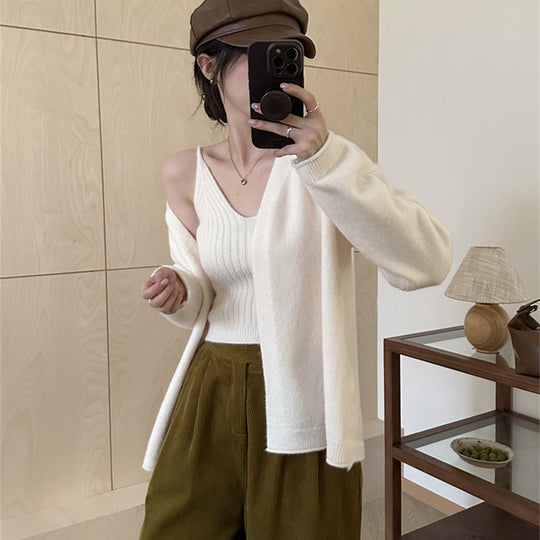 Damen Weicher Langarm-Cardigan mit Knopfleiste und bequemer Passform EB