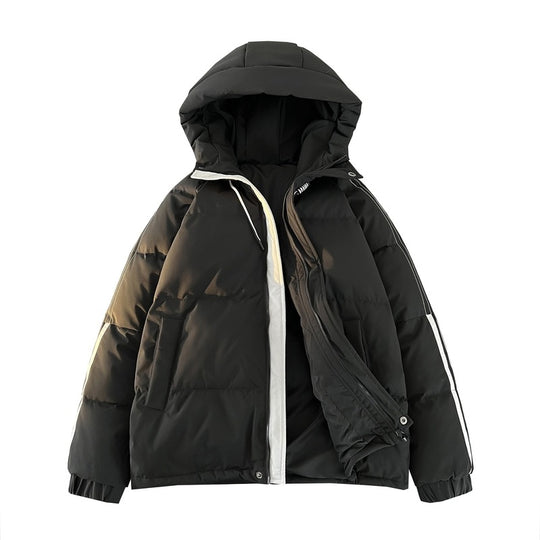 Damen urbane Pufferjacke mit Kapuze und elastischen Bündchen EB