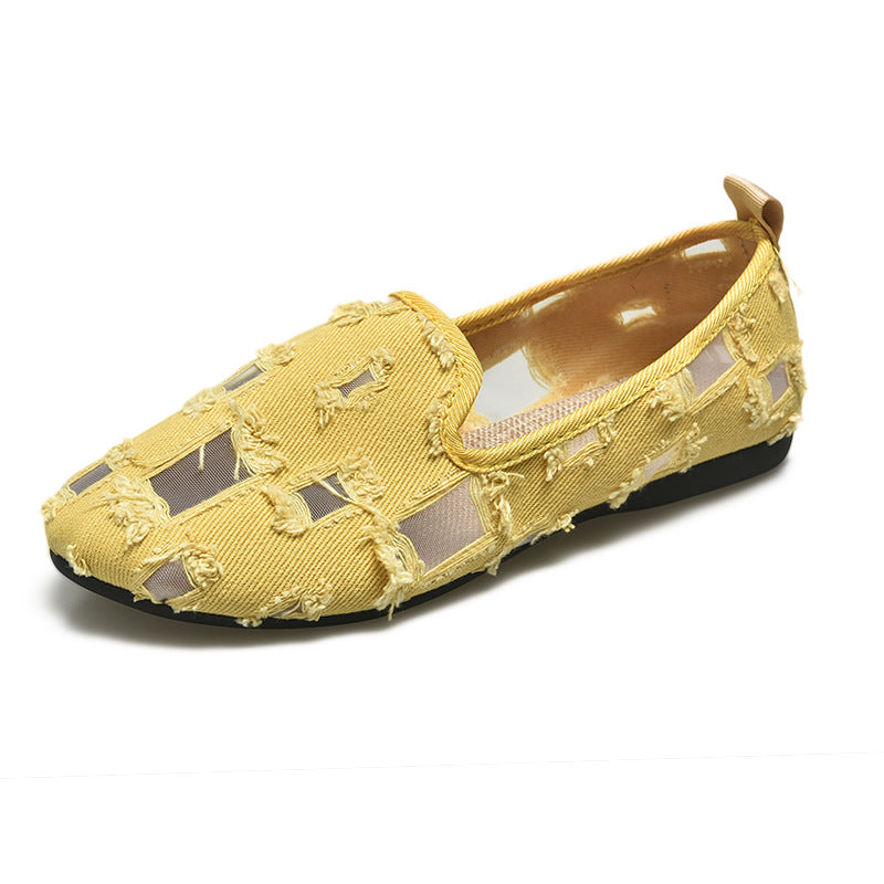 Damen lässige Slip-On Schuhe mit modischem Zierrahmen EB