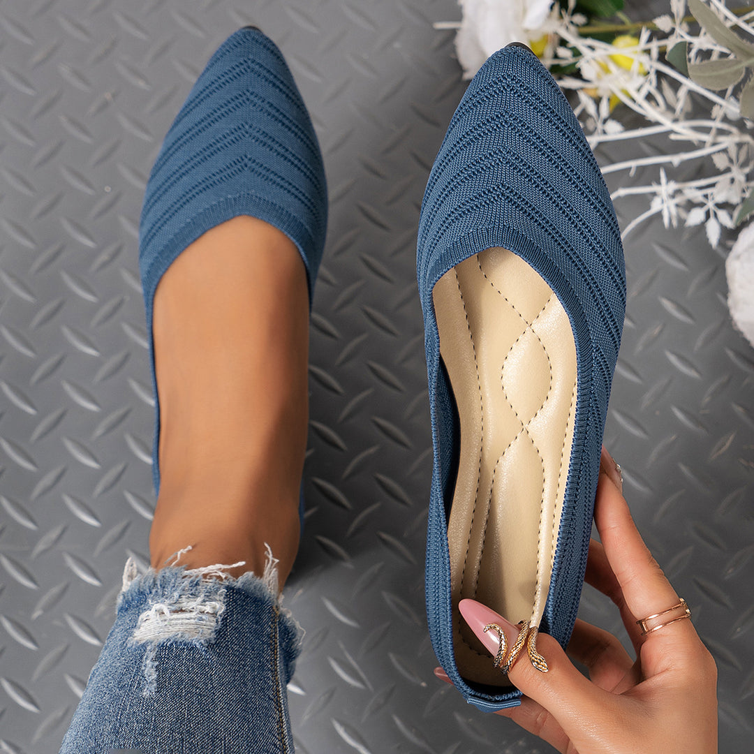 Damen spitze Ballerinas mit strukturiertem Obermaterial EB