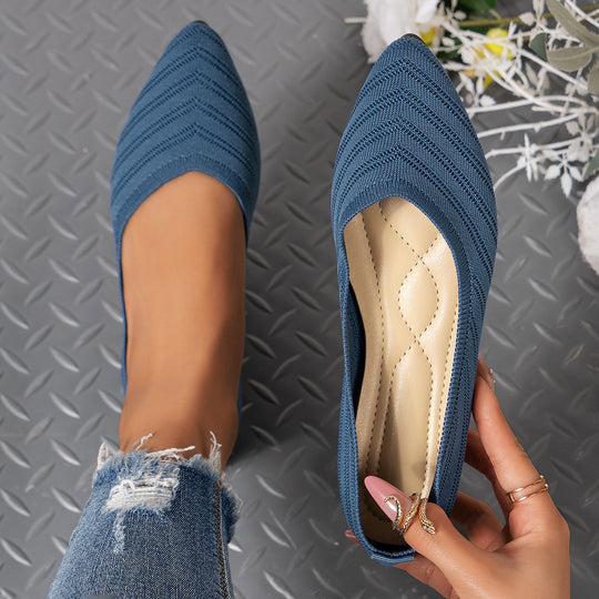 Damen spitze Ballerinas mit strukturiertem Obermaterial EB