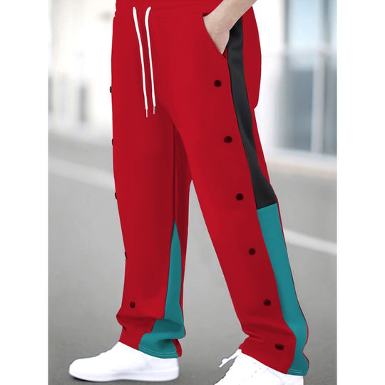 Herren Sportliche Trainingshose mit Druckknopfverschluss und atmungsaktiver Struktur EB
