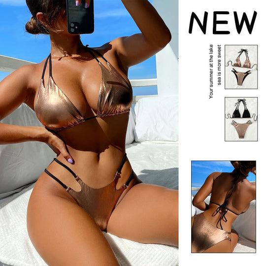 Damen Triangel-Bikini mit eleganten Schnürdetails EB