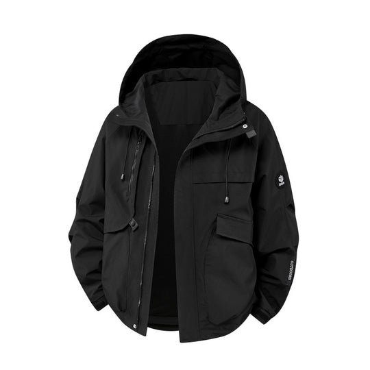 Herren technische Outdoor-Jacke mit Material und zahlreichen Reißverschlusstaschen EB