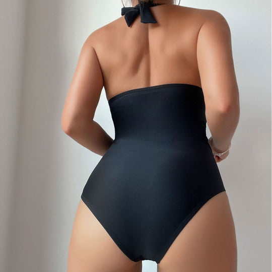 Damen Sportlicher Monokini mit transparenten Einsätzen EB