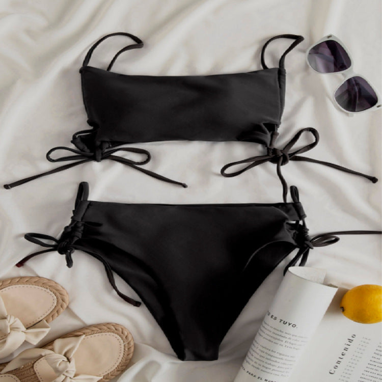 Damen Bandeau-Bikini mit raffinierten Bindebändern EB