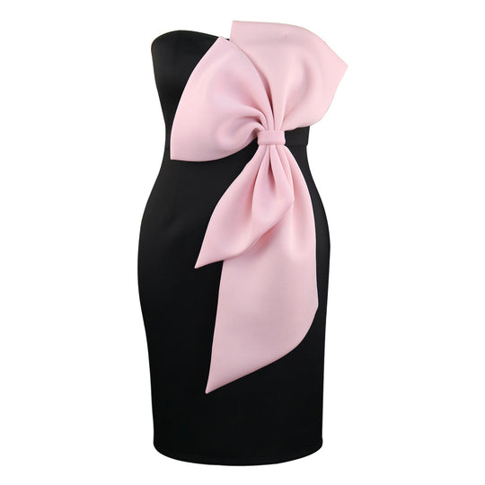 Damen Elegantes Abendkleid mit großem Schleifenakzent EB
