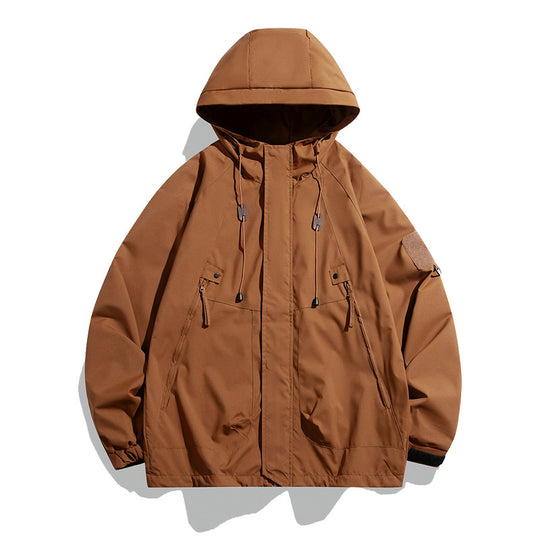 Damen lässige Outdoor-Jacke mit verstellbarem Kapuzensystem und funktionalen Taschen EB