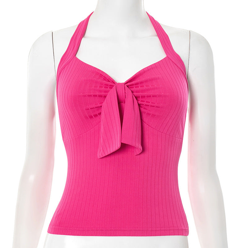 Damen Haltertop mit stilvollem Knoten und schmalem Schnitt EB
