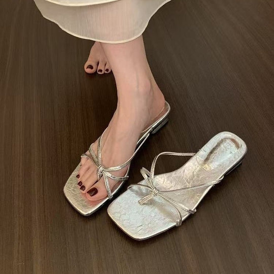 Damen Trendige Flip-Flop-Sandalen mit elegantem Knoten-Design und anatomischer Passform EB